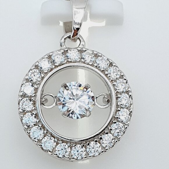"#925 Sterling Silver Cubic Zircon Pendant for Women/Girls, US925P1124 - Picture 1 of 10
